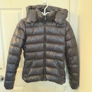 Small Babaton Glossy Black Puffer Jacket